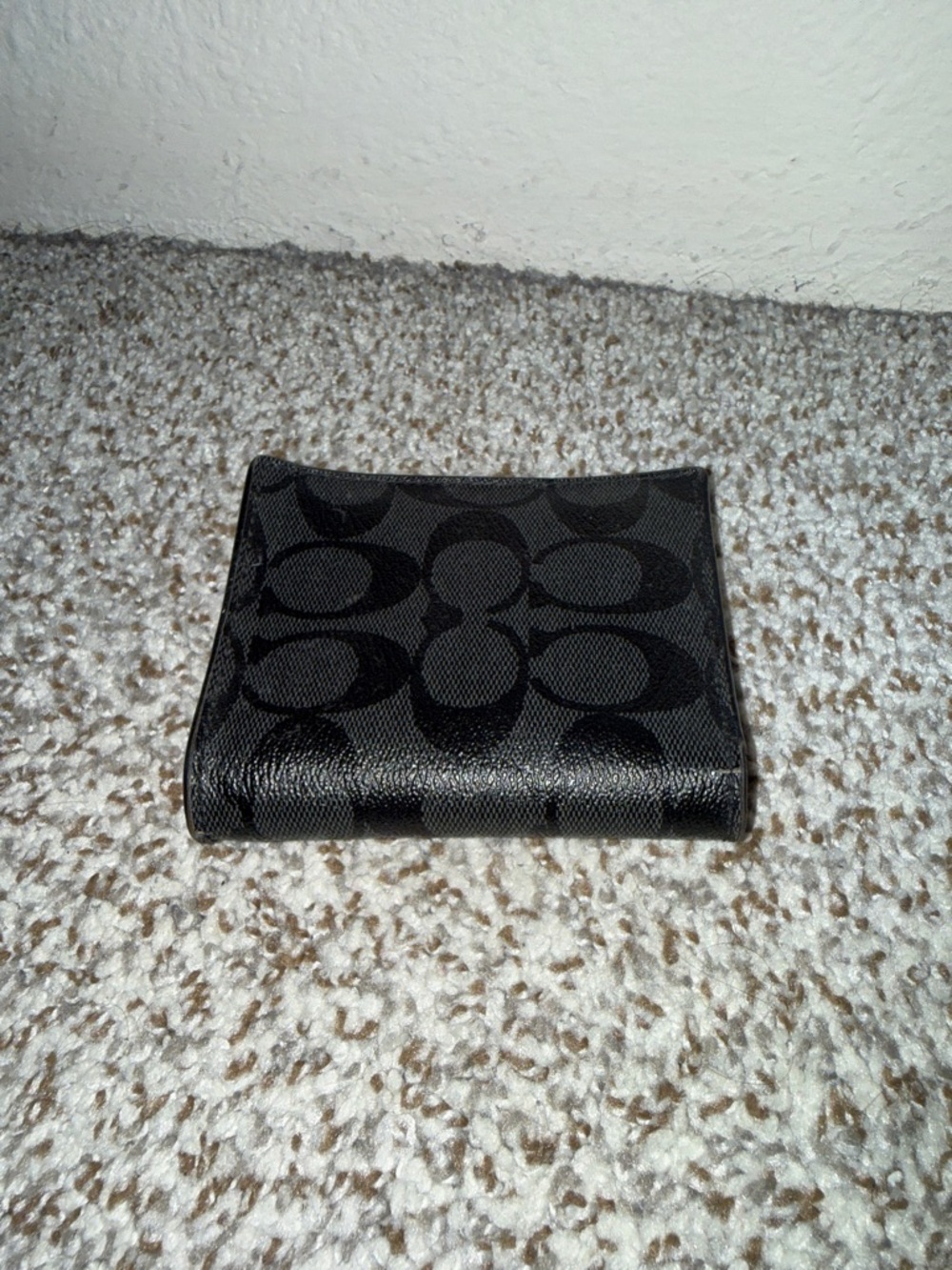 Coach Black Signature Canvas Bi-Fold Wallet